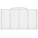 vidaXL 8 db íves horganyzott vas gabion kosár 300x50x160/180 cm