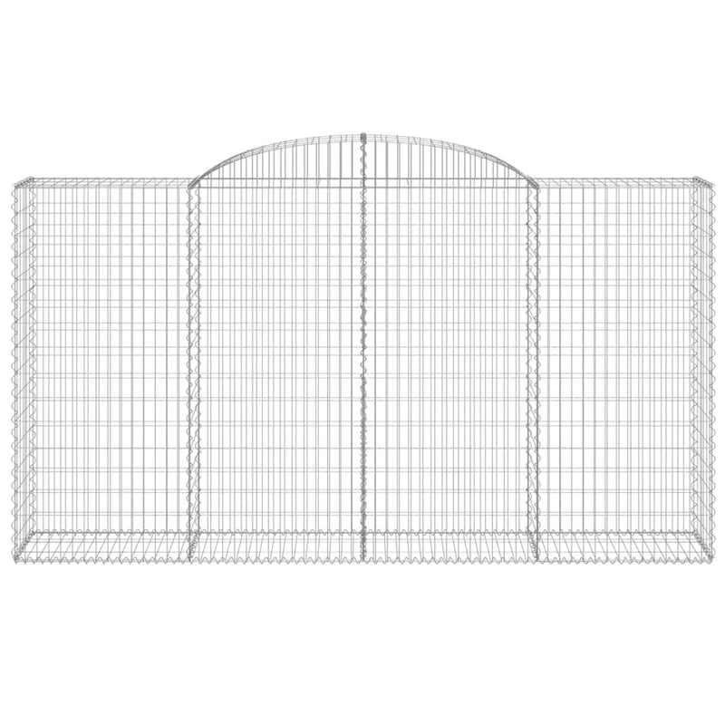 vidaXL 8 db íves horganyzott vas gabion kosár 300x50x160/180 cm