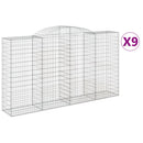 vidaXL 9 db íves horganyzott vas gabion kosár 300x50x160/180 cm