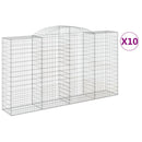 vidaXL 10 db íves horganyzott vas gabion kosár 300x50x160/180 cm
