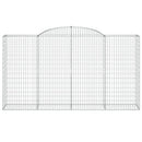 vidaXL 11 db íves horganyzott vas gabion kosár 300x50x160/180 cm