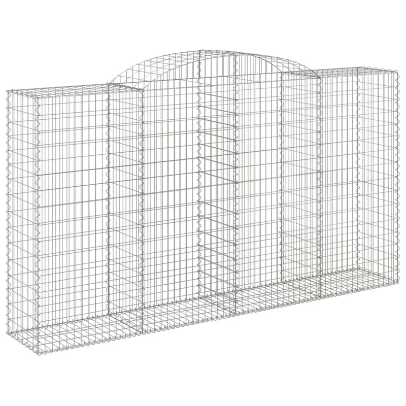 vidaXL 12 db íves horganyzott vas gabion kosár 300x50x160/180 cm