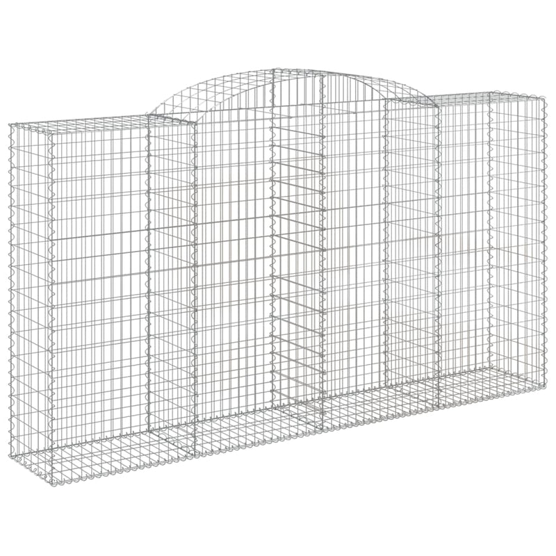 vidaXL 17 db íves horganyzott vas gabion kosár 300x50x160/180 cm