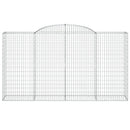 vidaXL 25 db íves horganyzott vas gabion kosár 300x50x160/180 cm