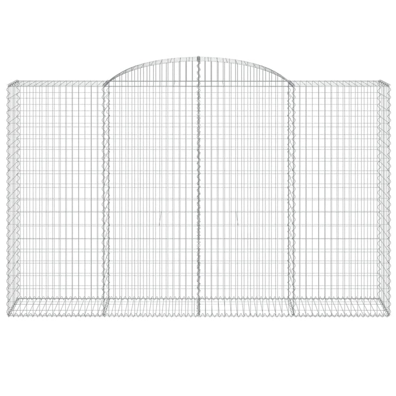 vidaXL 2 db íves horganyzott vas gabion kosár 300x50x180/200 cm