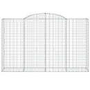 vidaXL 3 db íves horganyzott vas gabion kosár 300x50x180/200 cm