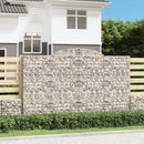 vidaXL 3 db íves horganyzott vas gabion kosár 300x50x180/200 cm