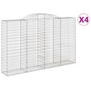 vidaXL 4 db íves horganyzott vas gabion kosár 300x50x180/200 cm