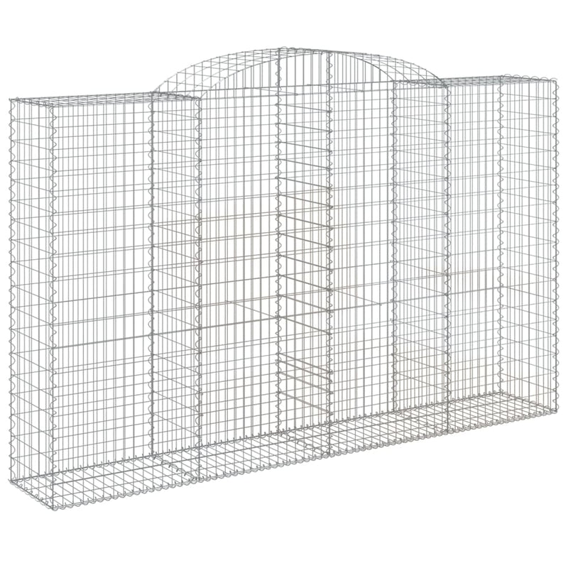 vidaXL 4 db íves horganyzott vas gabion kosár 300x50x180/200 cm