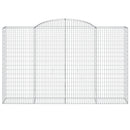 vidaXL 4 db íves horganyzott vas gabion kosár 300x50x180/200 cm