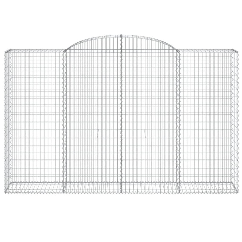 vidaXL 4 db íves horganyzott vas gabion kosár 300x50x180/200 cm