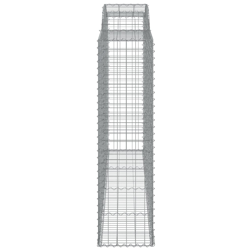 vidaXL 4 db íves horganyzott vas gabion kosár 300x50x180/200 cm