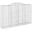 vidaXL 5 db íves horganyzott vas gabion kosár 300x50x180/200 cm
