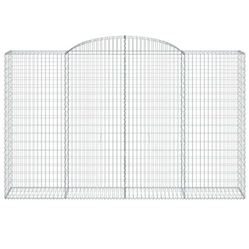 vidaXL 7 db íves horganyzott vas gabion kosár 300x50x180/200 cm