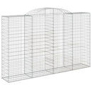 vidaXL 8 db íves horganyzott vas gabion kosár 300x50x180/200 cm