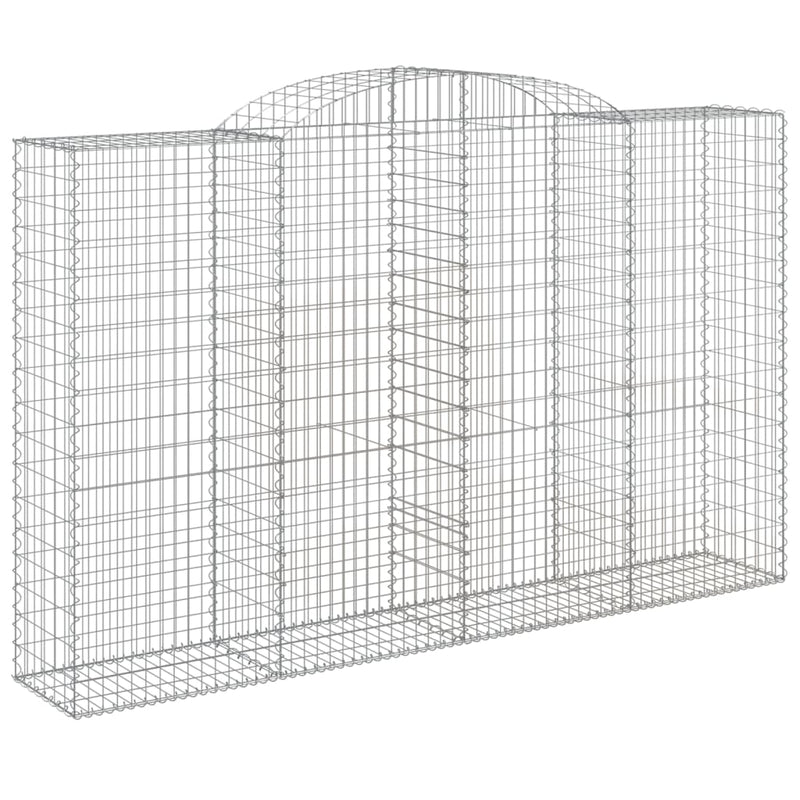 vidaXL 8 db íves horganyzott vas gabion kosár 300x50x180/200 cm