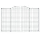 vidaXL 8 db íves horganyzott vas gabion kosár 300x50x180/200 cm