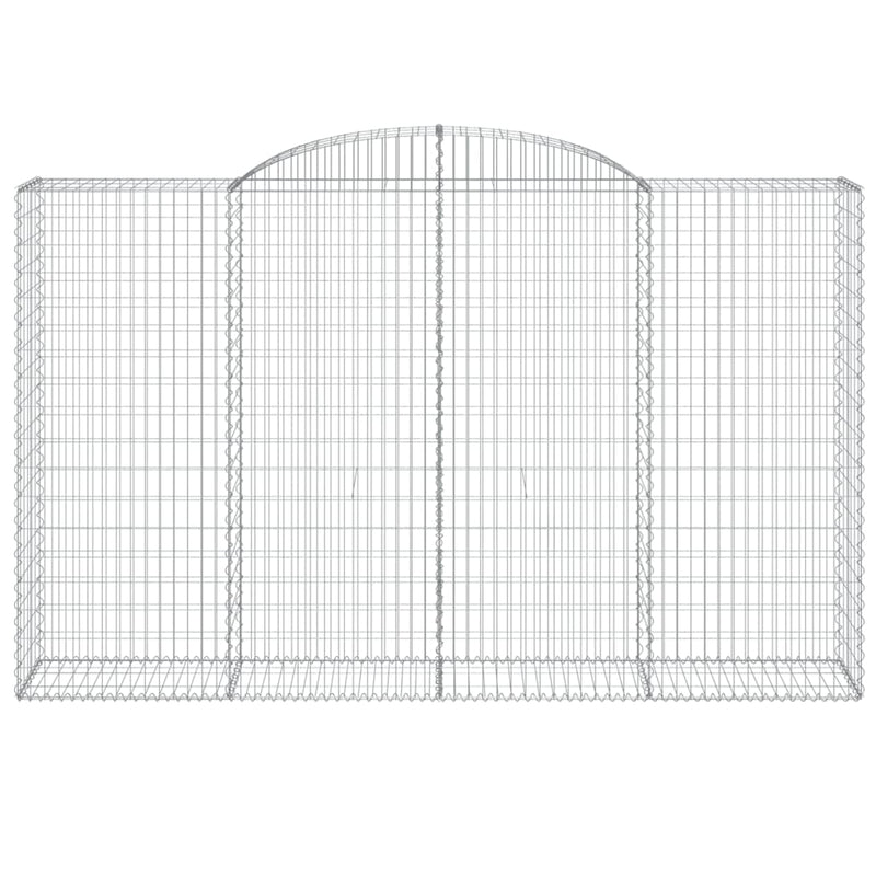 vidaXL 8 db íves horganyzott vas gabion kosár 300x50x180/200 cm