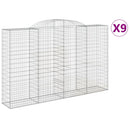 vidaXL 9 db íves horganyzott vas gabion kosár 300x50x180/200 cm