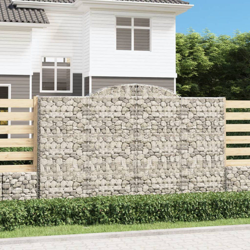 vidaXL 9 db íves horganyzott vas gabion kosár 300x50x180/200 cm