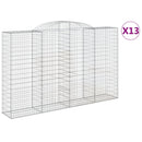 vidaXL 13 db íves horganyzott vas gabion kosár 300x50x180/200 cm