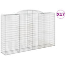 vidaXL 17 db íves horganyzott vas gabion kosár 300x50x180/200 cm