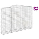 vidaXL 2 db íves horganyzott vas gabion kosár 300x50x200/220 cm