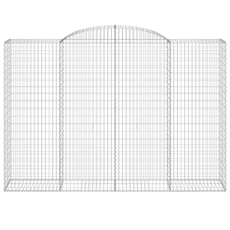 vidaXL 2 db íves horganyzott vas gabion kosár 300x50x200/220 cm