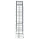 vidaXL 2 db íves horganyzott vas gabion kosár 300x50x200/220 cm