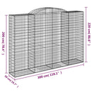 vidaXL 3 db íves horganyzott vas gabion kosár 300x50x200/220 cm