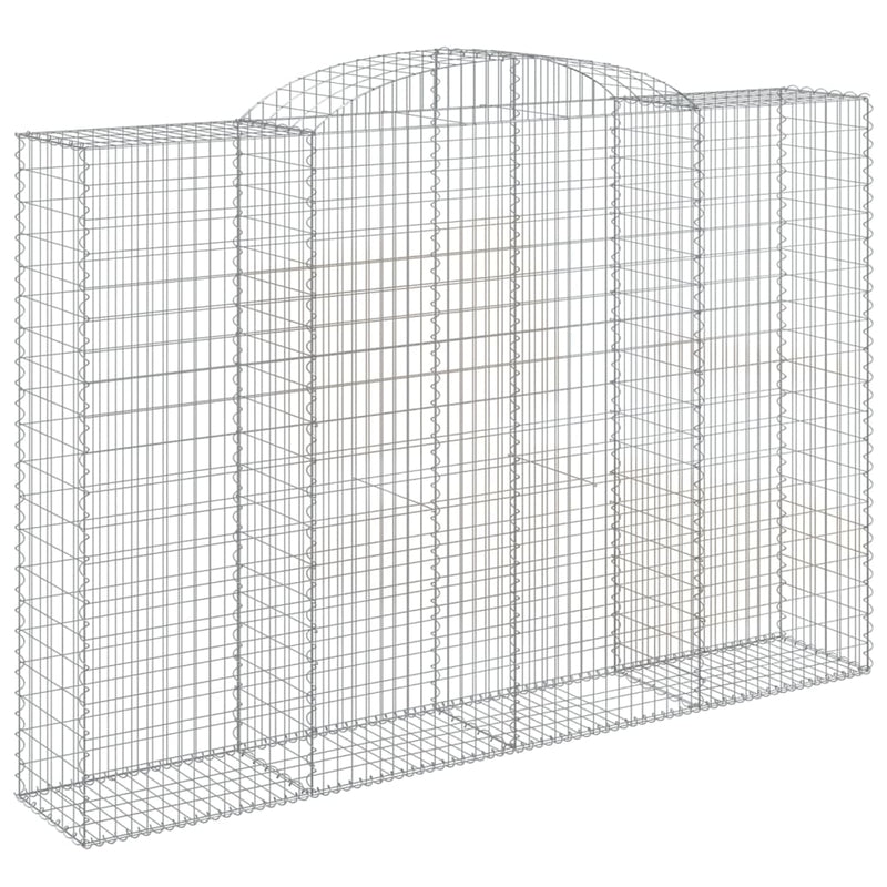 vidaXL 4 db íves horganyzott vas gabion kosár 300x50x200/220 cm
