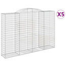 vidaXL 5 db íves horganyzott vas gabion kosár 300x50x200/220 cm