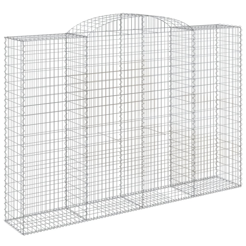 vidaXL 5 db íves horganyzott vas gabion kosár 300x50x200/220 cm