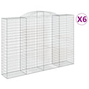 vidaXL 6 db íves horganyzott vas gabion kosár 300x50x200/220 cm