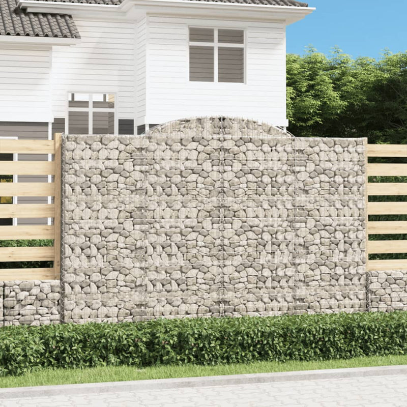 vidaXL 6 db íves horganyzott vas gabion kosár 300x50x200/220 cm