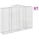 vidaXL 7 db íves horganyzott vas gabion kosár 300x50x200/220 cm
