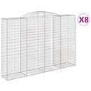 vidaXL 8 db íves horganyzott vas gabion kosár 300x50x200/220 cm