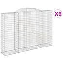 vidaXL 9 db íves horganyzott vas gabion kosár 300x50x200/220 cm