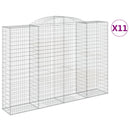 vidaXL 11 db íves horganyzott vas gabion kosár 300x50x200/220 cm