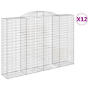 vidaXL 12 db íves horganyzott vas gabion kosár 300x50x200/220 cm