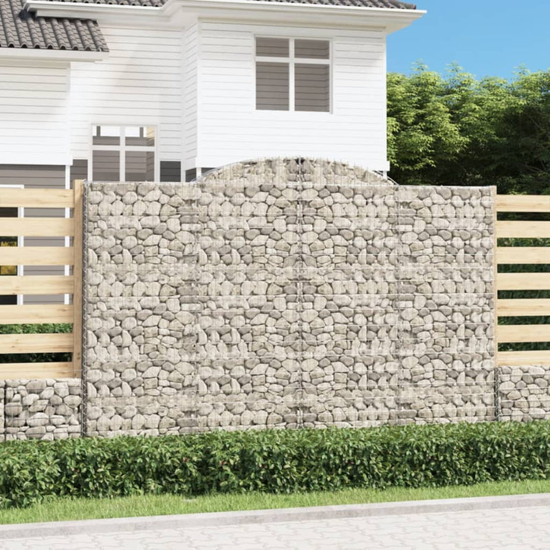 vidaXL 12 db íves horganyzott vas gabion kosár 300x50x200/220 cm