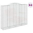 vidaXL 4 db íves horganyzott vas gabion kosár 300x50x220/240 cm
