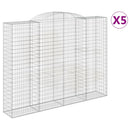 vidaXL 5 db íves horganyzott vas gabion kosár 300x50x220/240 cm
