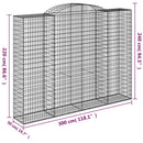 vidaXL 5 db íves horganyzott vas gabion kosár 300x50x220/240 cm