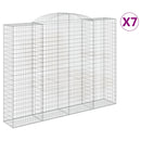 vidaXL 7 db íves horganyzott vas gabion kosár 300x50x220/240 cm
