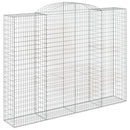 vidaXL 7 db íves horganyzott vas gabion kosár 300x50x220/240 cm