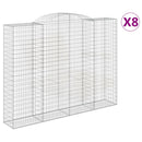 vidaXL 8 db íves horganyzott vas gabion kosár 300x50x220/240 cm