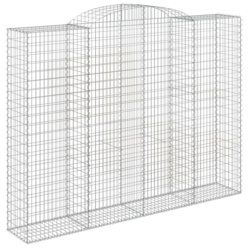 vidaXL 8 db íves horganyzott vas gabion kosár 300x50x220/240 cm