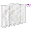 vidaXL 13 db íves horganyzott vas gabion kosár 300x50x220/240 cm