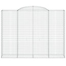 vidaXL 15 db íves horganyzott vas gabion kosár 300x50x220/240 cm